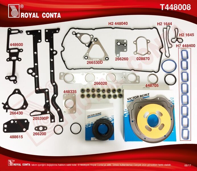 MOTOR TAKIM CONTA R.KEÇELİ-S.LASTİKLİ SİLİNDİR KAPAK CONTASI SIZ TRANSIT V184 2.4 TDI 01 06