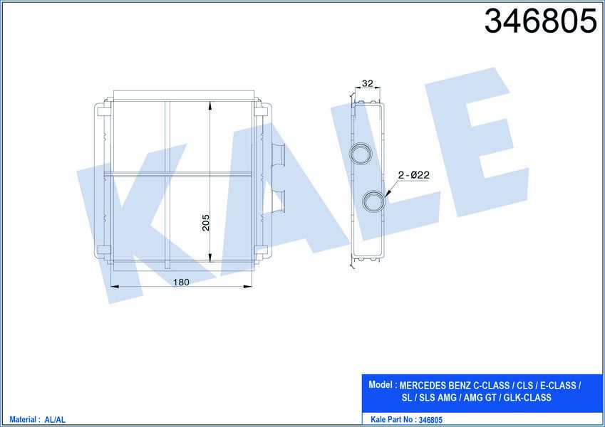 KALORIFER RADYATORU MERCEDES W204 W212 C218 R231 C190 R197