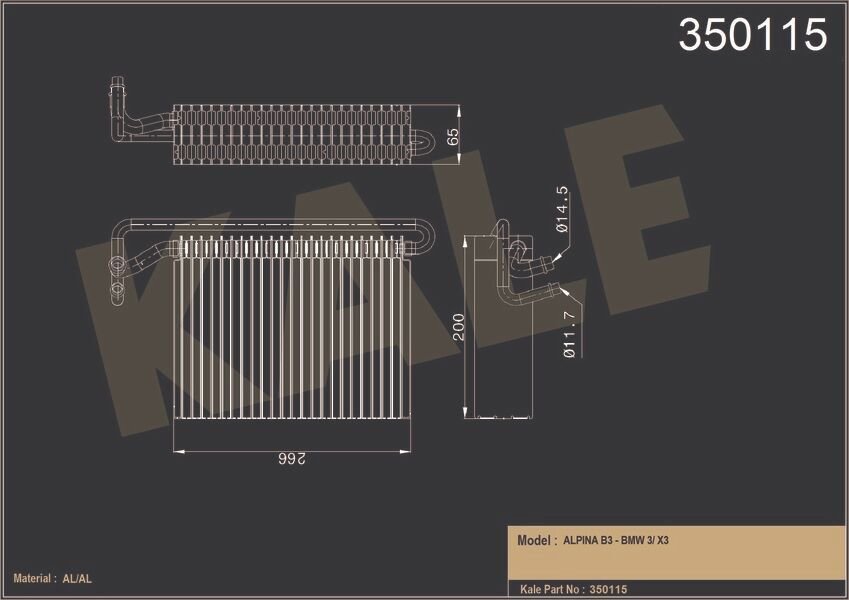 EVAPORATOR BMW N42 N46 M43 M47 M52 M54 M57 S54 E46 N52 N46 N47 M57 E83