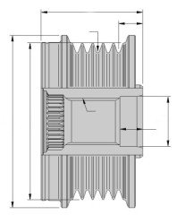 ALTERNATÖR KASNAĞI RULMANLI P206-207-307-308-406-407-PARTNER-C2-C3-C4-C5-C8-XSARA 1.4-1.6-2.0HDI