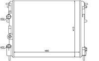 RADYATÖR CLIO 2-KANGOO-LOGAN1.5 DCI-1.6 16V-1.9 DTI-K4M AC MEK 480x414.5x23