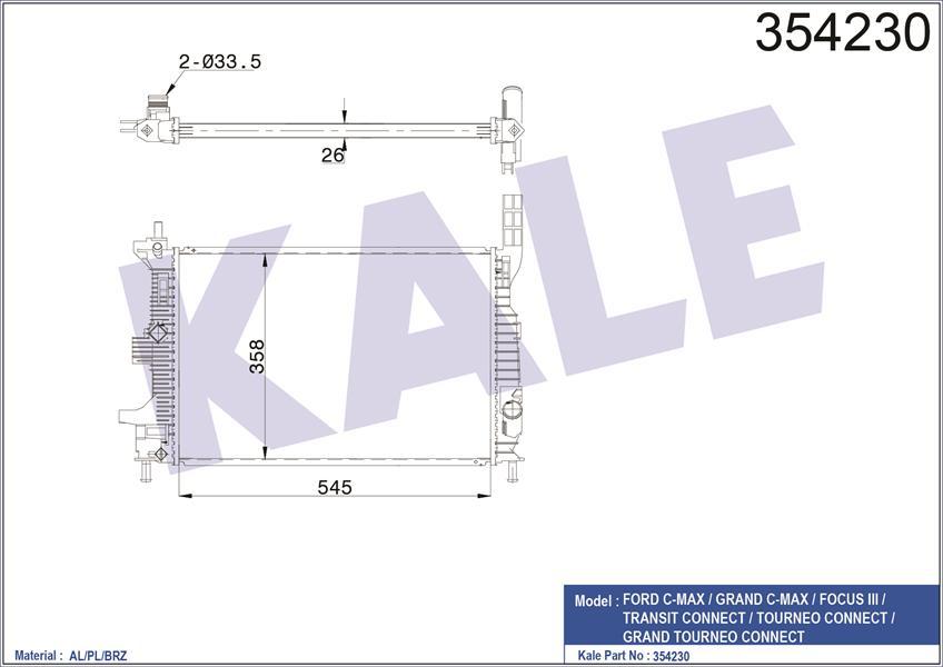 MOTOR SU RADYATOR FOCUS 3 13 TRANSIT CONNECT 14 1.0 ECOBOOST
