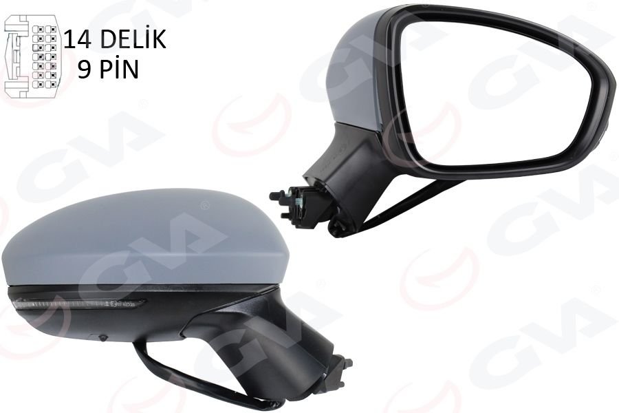 DIŞ DİKİZ AYNASI SAĞ ELEKTRİKLİ ISITMALI SİNYALLİ SENSÖRLÜ ASTARLI KONVEKS CLIO 5 19- 12H9P