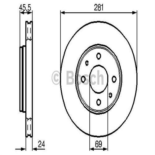 ÖN FREN AYNASI ADET CARISMA 95/6.06 VOLVO S40 1.6 1.8 1.9 2.0 T 95/04 V40 95-04 281x24x4DL