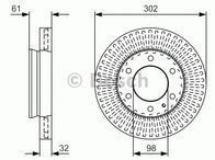 ON FREN DISKI FORD RANGER TKE 2.2-3.2 11> MAZDA BT 50 2.2TDCI 12>