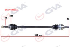 KOMPLE AKS SAĞ CORSA B 1.2i 16V 93-00 ABS Lİ 926mm 29DİŞ
