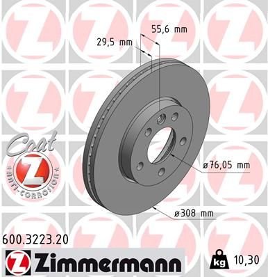 ÖN FREN AYNASI TRANSPORTER T5 04/03 MULTIVAN 4.03 TOUAREG 02 CRAFTER 06 308x29.5x5DLxHAVALI xxx 986479211-DF4308S