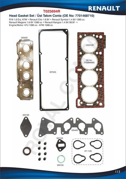 MOTOR ÜST CONTA TK. MEGANE 1 96 CLIO 2 98 KANGOO 97 CLIO SYMBOL 1 00 1.4 K7J 1.6 K7M