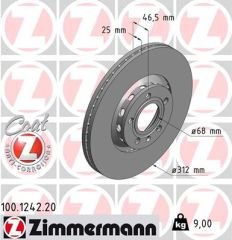 ÖN FREN AYNASI PASSAT 1.6-1.9TDI-2.0-1.8T 00/5.05 A4 01 A6 97SUPERB 02 EXEO 09 312x25x10DLxHAVALI x 986479057-DF4262S