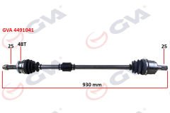 KOMPLE AKS SAĞ İ20 1.4-1.6 08-15 ABS Lİ 48DİŞ 930mm MAN.