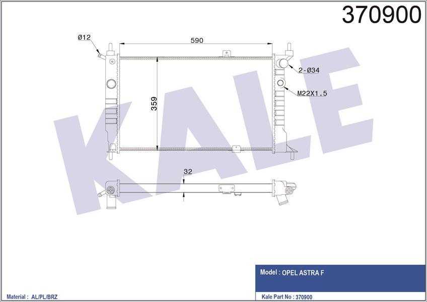 RADYATÖR ASTRA F AL/PL/BRZ 590x358x32