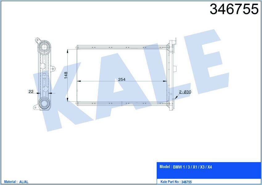 KALORIFER RADYATORU BMW E87 E90 F26 F25 E84 E92 E91 E81