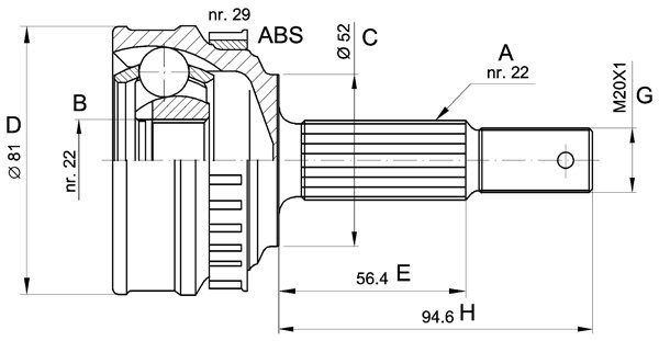 x AKS KAFASI DIŞ VECTRA B 95-03 -CORSA B 93-00 -ASTRA F 91-98 1.6I 16V 150118