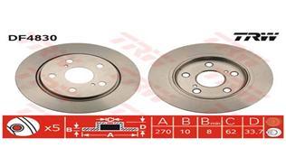 ARKA FREN DİSKİ DOLU TİP TOYOTA AURIS COROLLA 1.4L 1NDTV NDE150 NDE180 D-4D dizel 07-> / 1.33L 1NR-FE NRE180 12-> - 270 ÇAP X 5 BİJON - Takım disk fiyatıdır