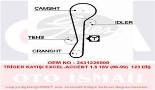 TRİGER KAYIŞI 105x220 HYUNDAI ACCENT 1.4-1.5 16V 99 GETZ 1.4-1.6 02 ELANTRA EXCEL MATRIX CT942