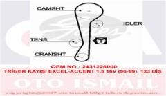 TRİGER KAYIŞI 105x220 HYUNDAI ACCENT 1.4-1.5 16V 99 GETZ 1.4-1.6 02 ELANTRA EXCEL MATRIX CT942