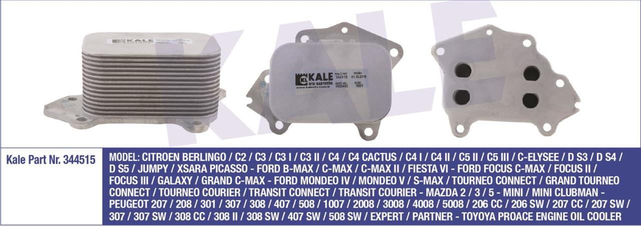 YAĞ SOĞUTUCUSU P-107-206-307-C1-C2-C3-PARTNER-BERLINGO-FOCUS 2-3-1.6 HDI