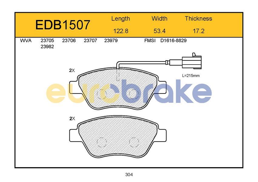 ÖN BALATA NEMO 09 BIPPER 10 1.3 HDİ 10 FIORINO 1.4 1.3D 09 İKAZ KABLOLU ÇİFT Fişli GDB1891-FDB1946W-LP2276