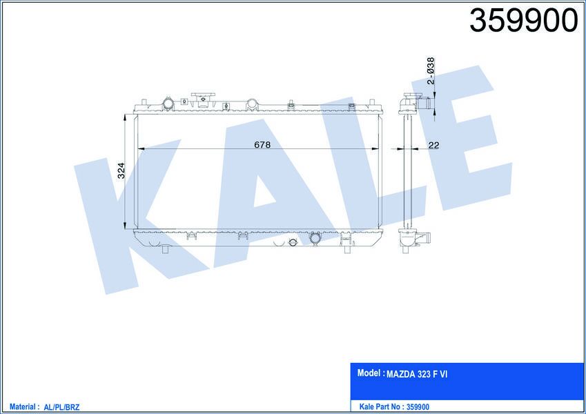 RADYATÖR MAZDA 323 F VI AL-PL-BRZ 325X678X22