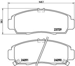 ÖN FREN BALATA HONDA CIVIC 1.6L R16A2 VTEC sedan FD6 06-11 / 1.8L R18A2 FD7 06-