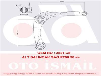 ALT SALINCAK KOMPLE SAĞ P206 98