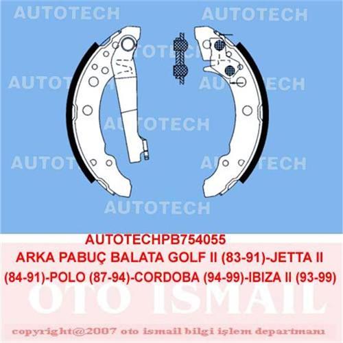 ARKA PABUÇ BALATA GOLF 2 83-91 JETTA 2 84-91 POLO 87-94 CORDOBA 94-99 180x31