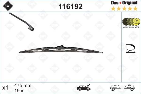 x SİLECEK SÜPÜRGESİ ÖN SAĞ GOLF4 BORA 475mm