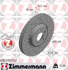 ÖN FREN AYNASI ADET VOLVO XC90 2.5T-D5-T6 2002-2010 17 JANT 336x30x5DLxHAVALI DELİKLİ DELIKLI -986479202-DF4340S