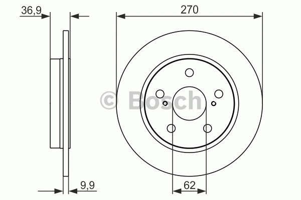 ARKA FREN DİSKİ DOLU TİP TOYOTA AURIS COROLLA 1.4L 1NDTV NDE150 NDE180 D-4D dizel 07- / 1.33L 1NR-FE NRE180 12- - 270 ÇAP X 5 BİJON - Adet disk fiyatıdır