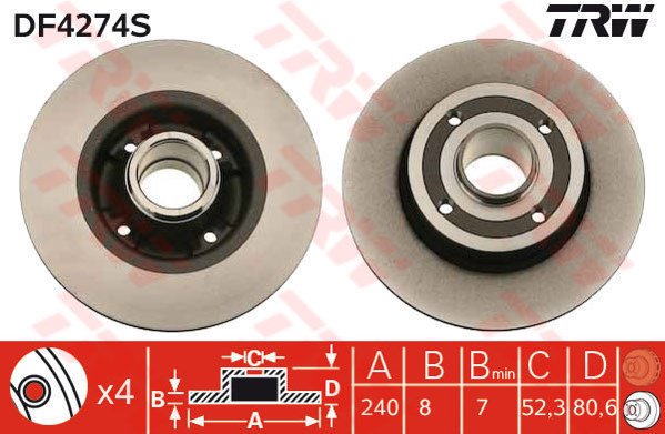 ARKA FREN AYNASI RENAULT MEGANE 2 02 MODUS 04 CLIO 3 05 240x82.5x4DELİK