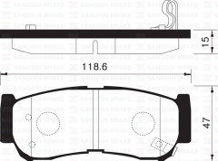 ARKA BALATA KYRON 4X4 05 10 REXTON 11 2.0XDİ 2.7XDİ-RENTO 3.5 02 118.6x48.3x15.6 GDB3413 FULL OTOM