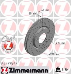 FREN DİSKİ ON BMW M3 E30 KAPLAMALI HAVALI YÜKSEK KARBONLU DELİKLİ