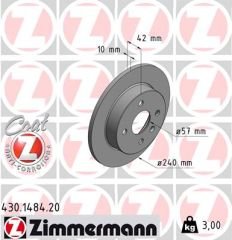ARKA FREN AYNASI ASTRA G 98 - ASTRA H 04 MERIVA A 03 240x10x4DL DOLU 9117771-90498304-24432189
