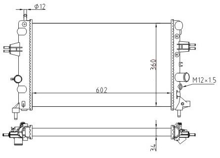 RADYATOR MECHANİCAL MT 600X370X34 ASTRA G 1.6İ TWİNPORT 98 630704