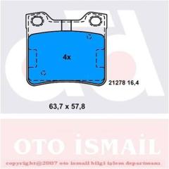 ARKA BALATA P406 1.6-1.8-2.0-2.1 TDİ 95-04 607 00 0986TB2176