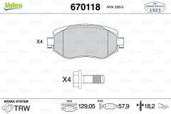 ÖN FREN BALATASI RENAULT MEGANE 4 15 TÜM MOTOR TİPLERİ G:129MM Y:58.4 MM K:18MM FTE KIRMIZI KUTU