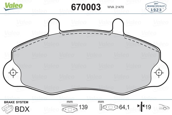 ÖN BALATA FORD TRANSİT T12 2.0 2.5 DI 2.5TD 2.5 TDİ 88-03.00 ÇAP 138.8- 64 -18.8