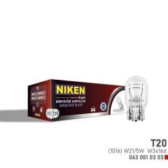 NIKEN T20 DİPSIZ AMPUL 1016 W21/5W W3x16d 10LU