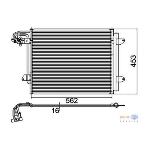 KLİMA KONDENSERİ KURUTUCU İLE CADDY 3-TOURAN 03-09 1.4-1.6-1.9-2.0TDI 550x443x16