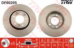 ÖN FREN DİSKİ EXPERT-JUMPY-SCUDO-PROACE 07 280x28x5 HAVALI ABS SIZ ARAÇLAR İÇİN