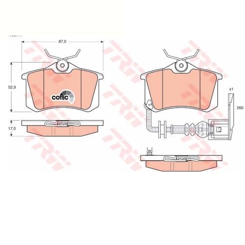 ARKA BALATA FLUENCE-MEGANE 2-3-207-308-307-PARTNER-C3-C4-BORA-PASSAT 97 GOLF 4-5-POLO FİŞLİ