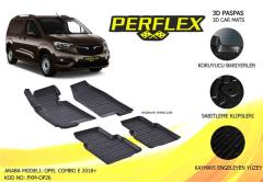 PERFLEX 3D X-MAT HAVUZLU PASPAS ÇEŞİTLERİ SİYAH OPEL COMBO E 2018 3D X-MAT 5 PCS