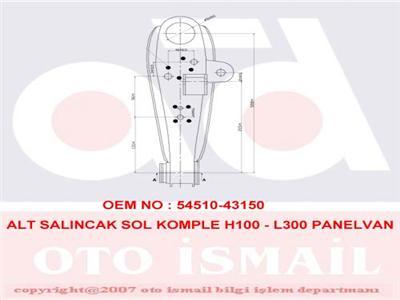 SALINCAK ALT SOL ROTİLLİ HYUNDAI H100 2.5L D4BA 4D55 4D56 PANELVAN 94-05 / MITSUBISHI L300 2.5L 4D 55 4D56 PANELVAN 86-04