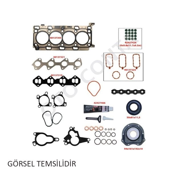 MOTOR TAKIM CONTASI KEÇELİ SİLİNDİR KAPAK CONTASI Lİ SUBAP LASTİKLİ P301-C-ELYSEE-C4 1.2 VTI HMY-EB2M-HMZ-EB2F