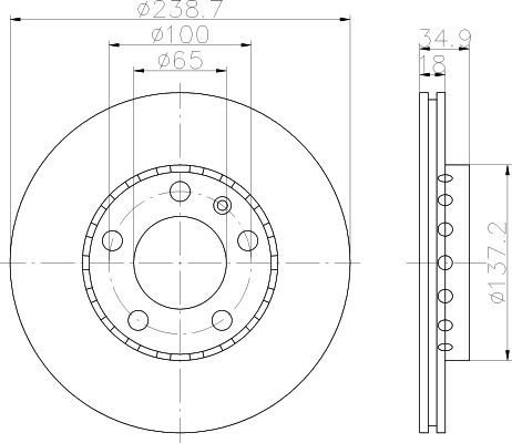 ÖN FREN AYNASI POLO 07 FABIA 00 FOX 03 1.2-1.4 16V-1.6 16V-1.9SDI 239x18x5DLxHAVALI