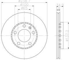 ÖN FREN AYNASI POLO 07 FABIA 00 FOX 03 1.2-1.4 16V-1.6 16V-1.9SDI 239x18x5DLxHAVALI