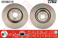 ON FREN DISK AYNASI HAVALI VOLVO S60 2 10 15 S80 2 06 V60 1 11 15 V70 3 07 15 XC70 2 09 15 336cm CAP