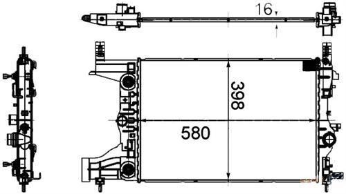 RADYATÖR BRAZİNG OTOMATIK ASTRA J 09 1.6 CRUZE 09 1.6-1.8 OTO AC KLİMASIZ 580x398x16