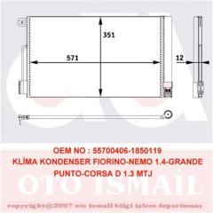 KLİMA KONDENSERİ BIPPER-BIPPER TEPEE 1.4-1.4HDI 08 FIAT FIORINO 1.4-1.3D MULTIJET 07 596x356x17
