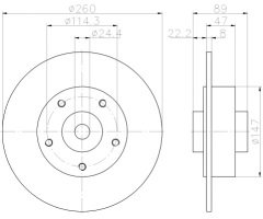 ARKA FREN AYNASI RULMANLI RENAULT MEGANE 3 09 FLUENCE 09 CLIO 4 12 SCENIC 3 09 260x8x5DELİK